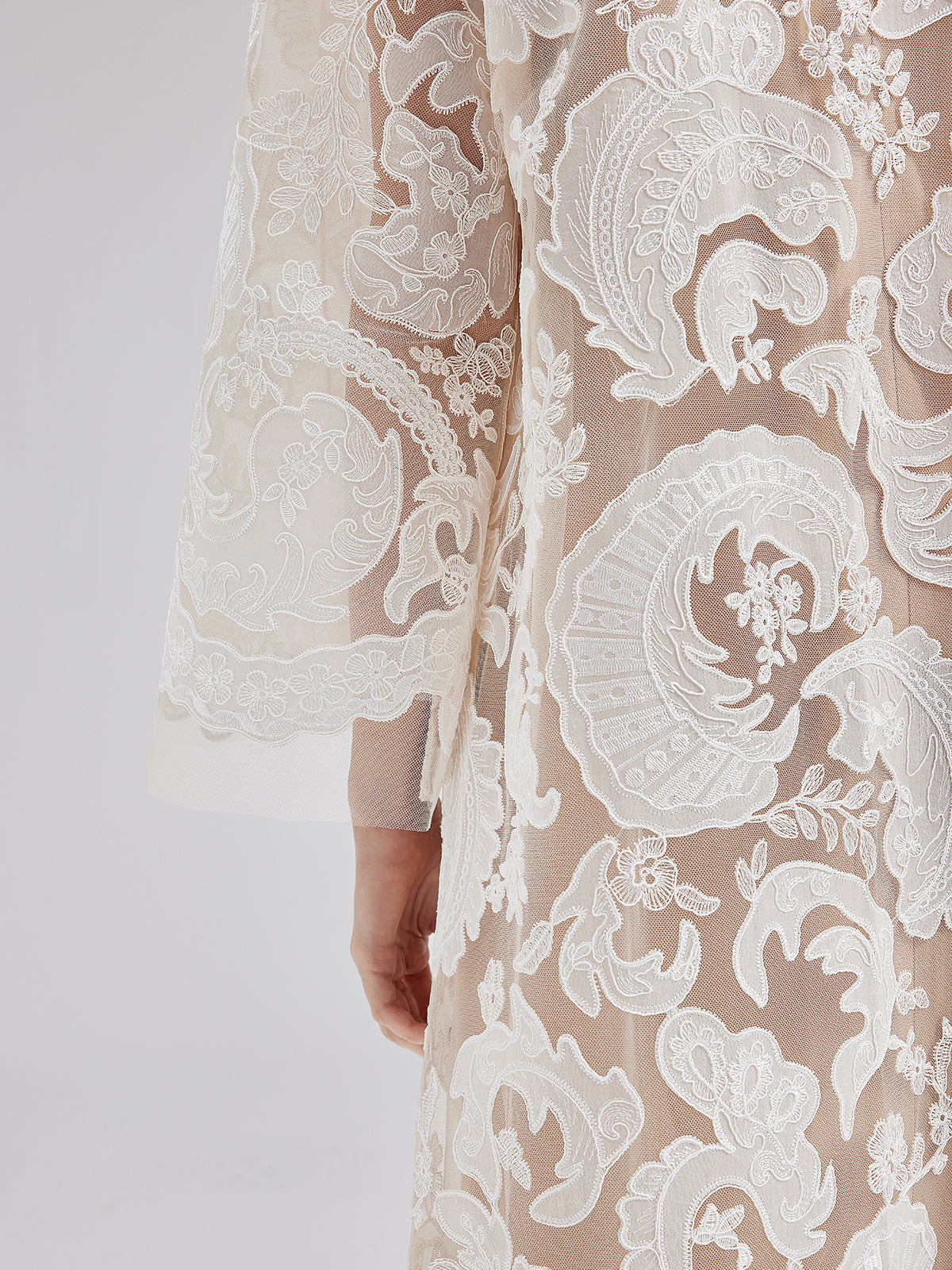 Custom Embroidered Lace Beaded Dress