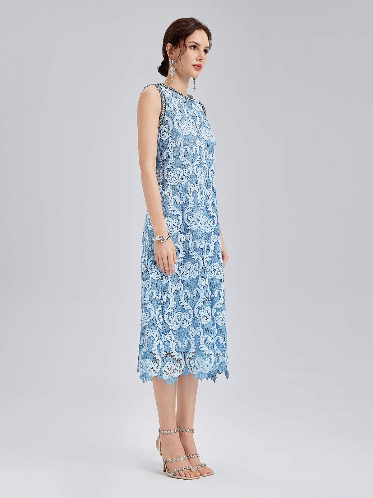 Baroque Two-Tone Lace Dress