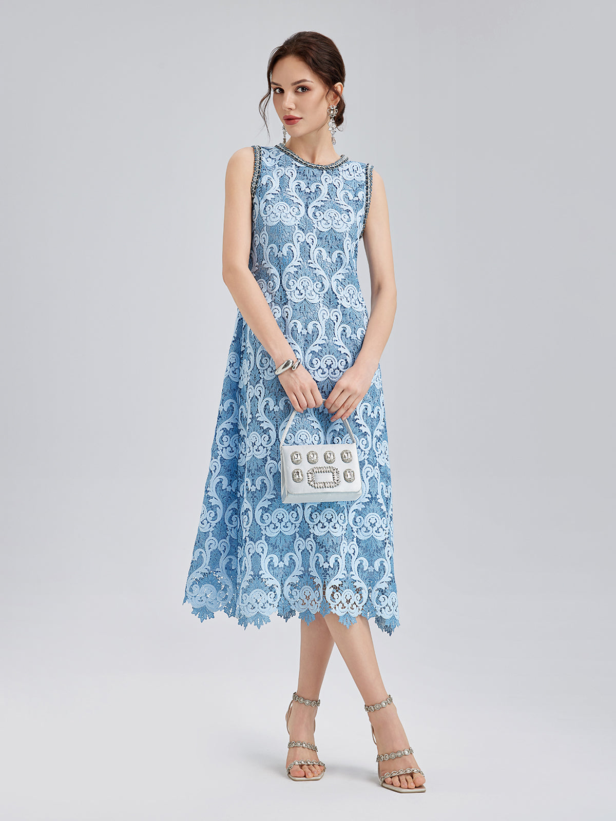 Baroque Two-Tone Lace Dress