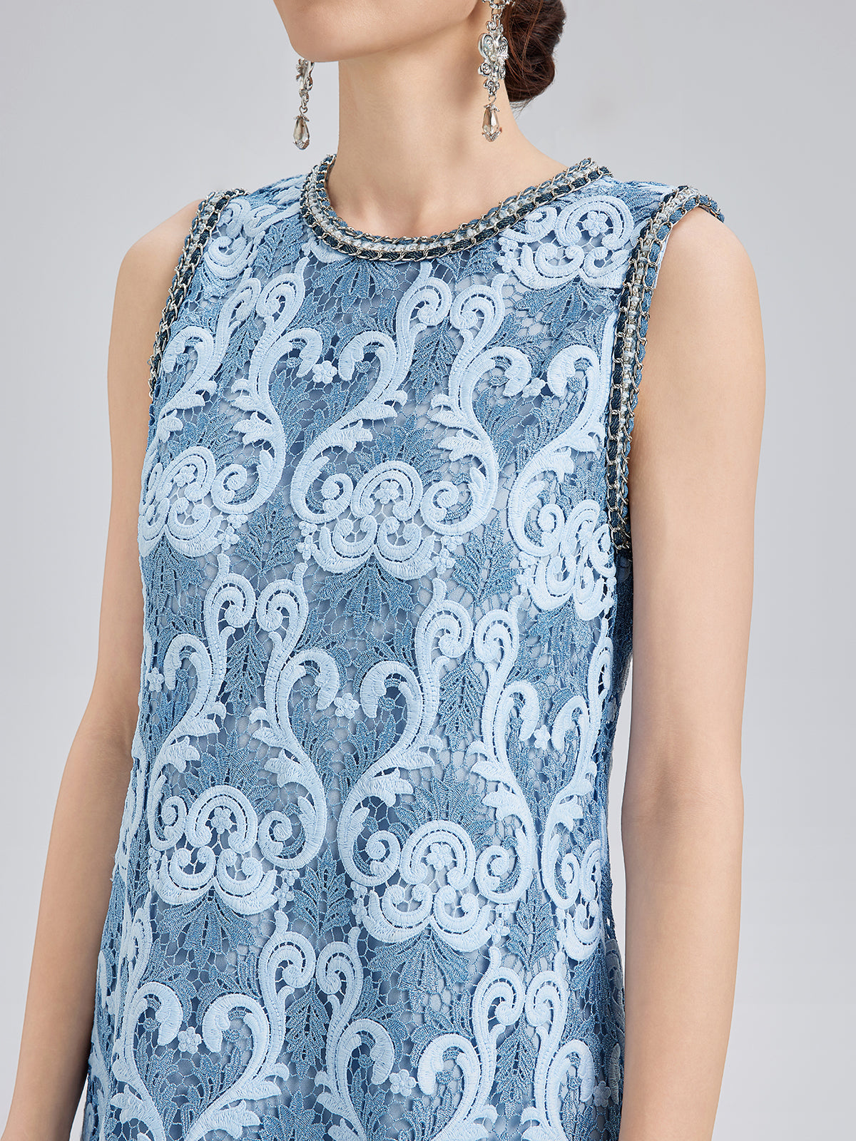 Baroque Two-Tone Lace Dress