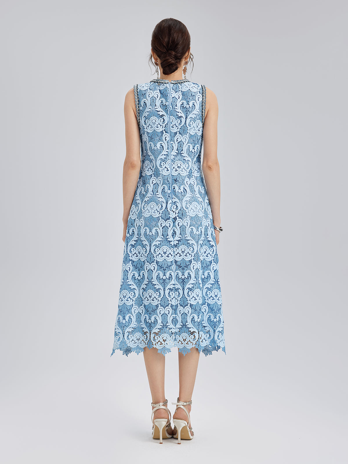 Baroque Two-Tone Lace Dress