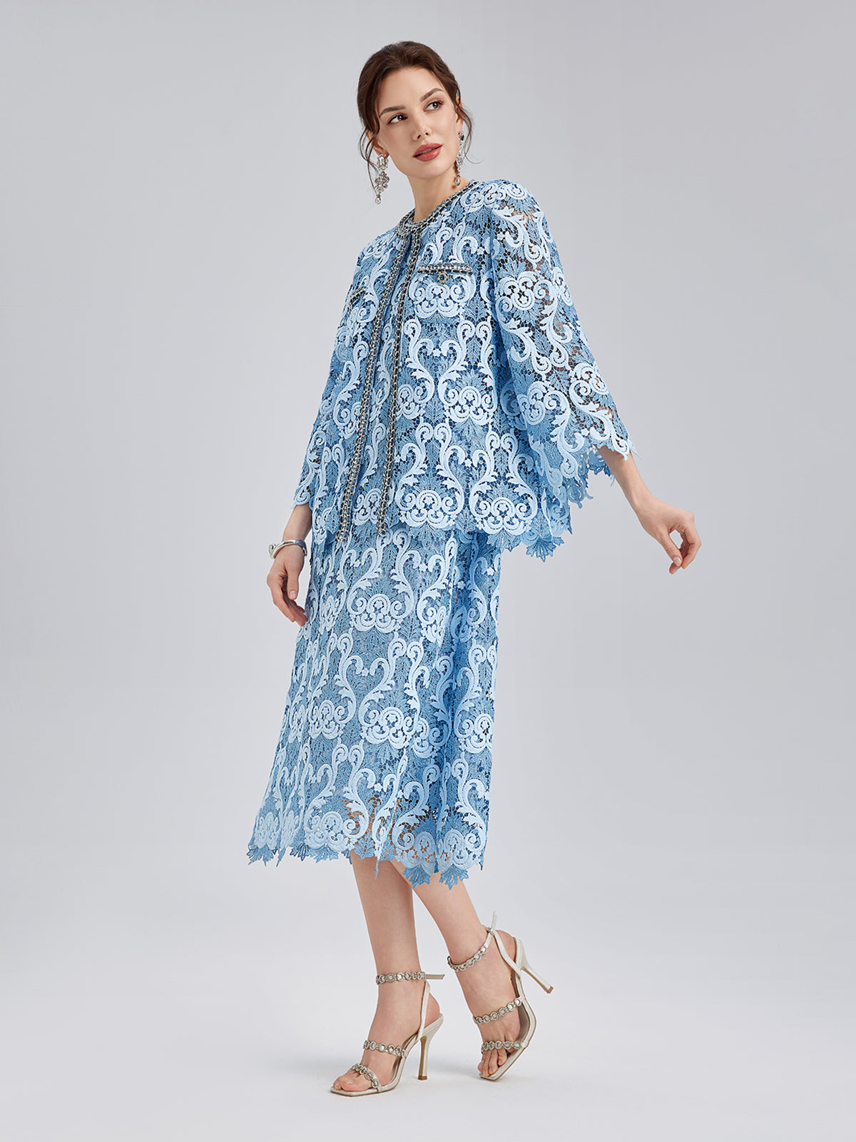 Baroque Two-Tone Lace Dress