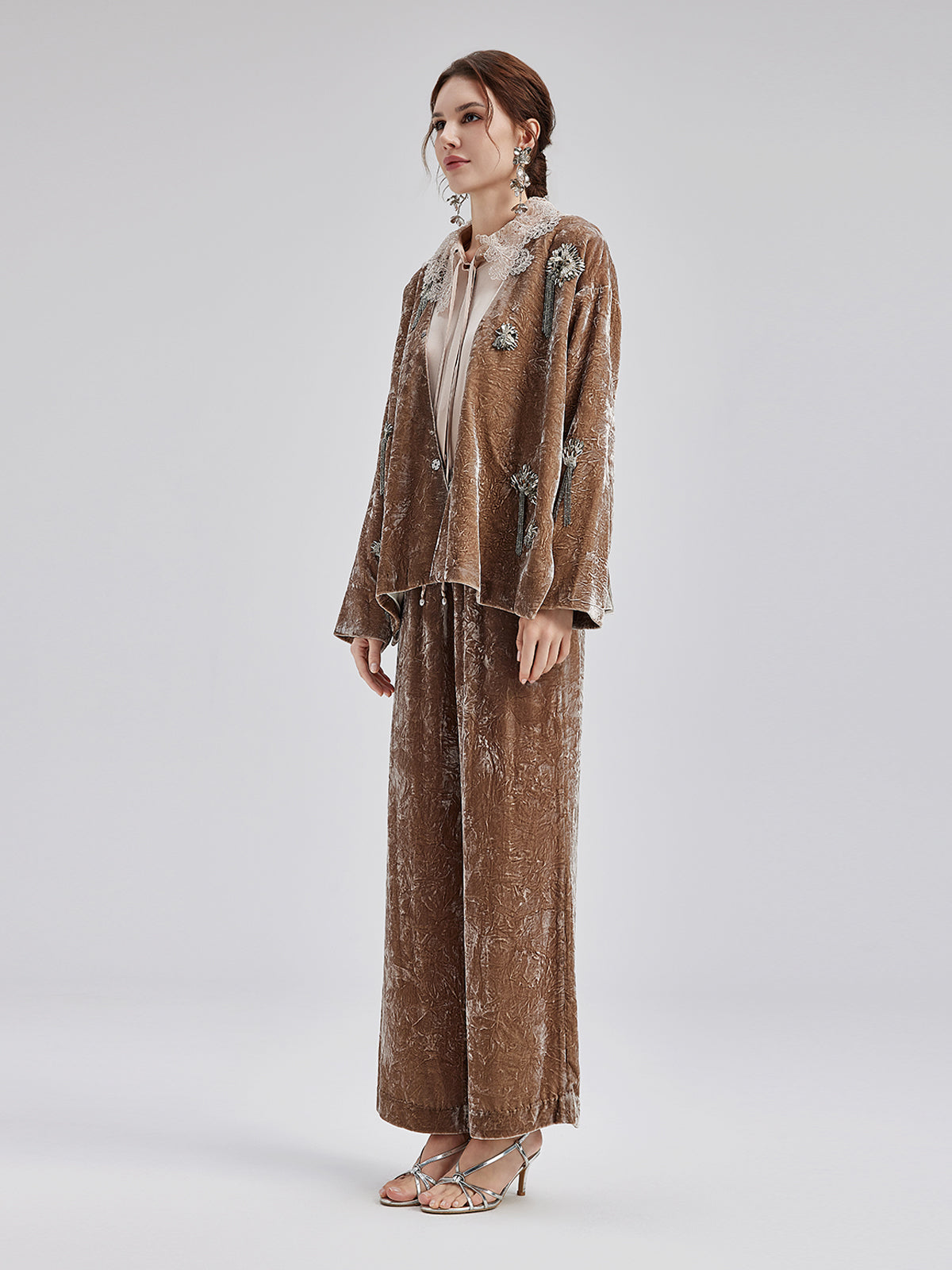 Silk Velvet Tassel Beaded Set
