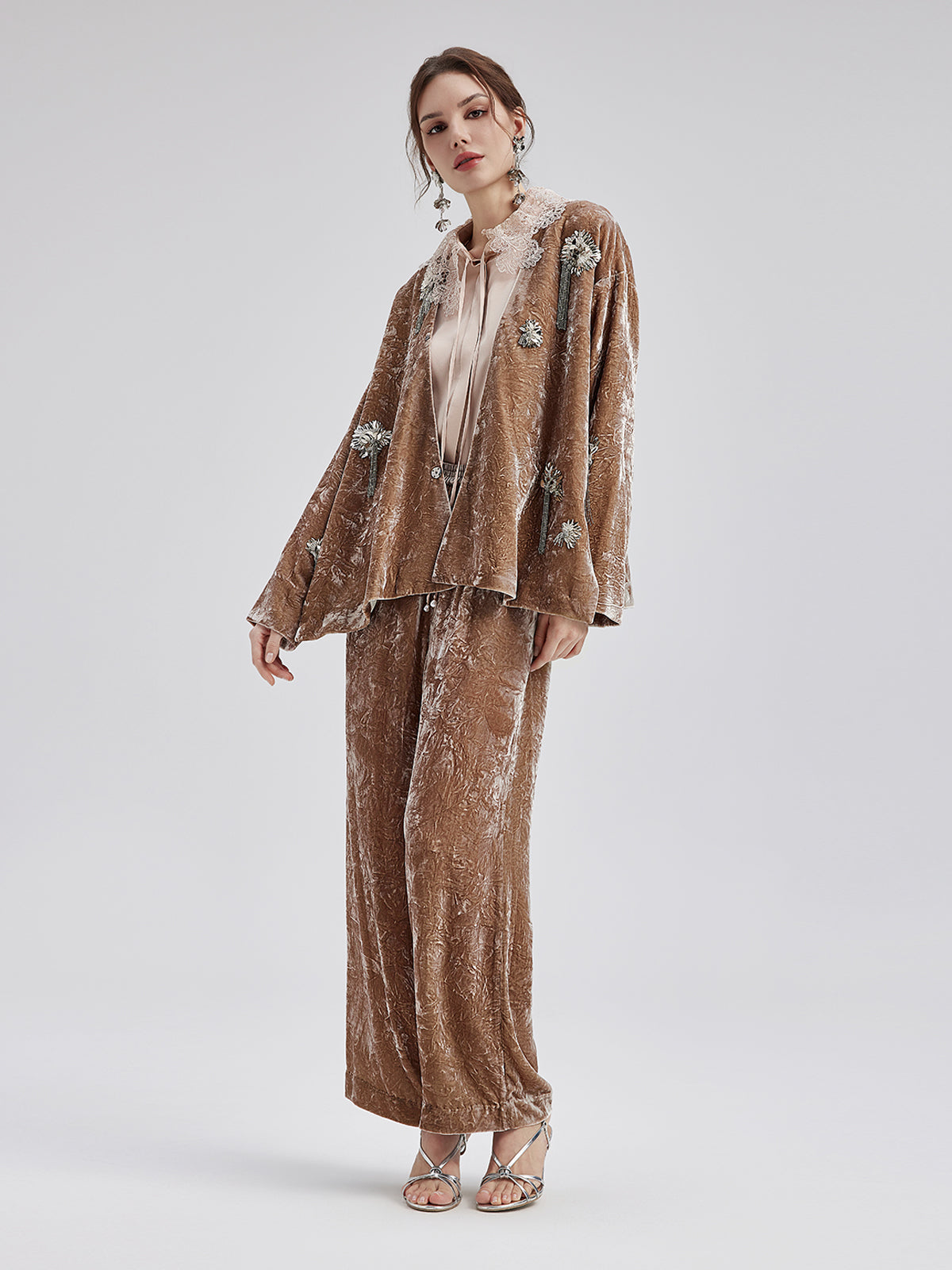 Silk Velvet Tassel Beaded Set