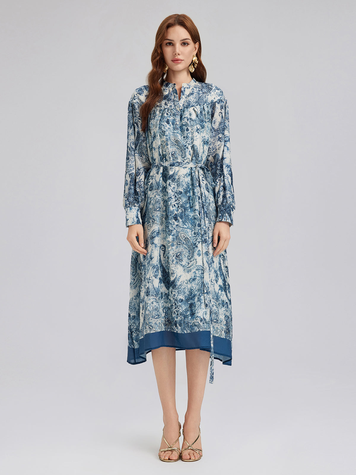 Loose Printed Sun Protection Ramie Dress