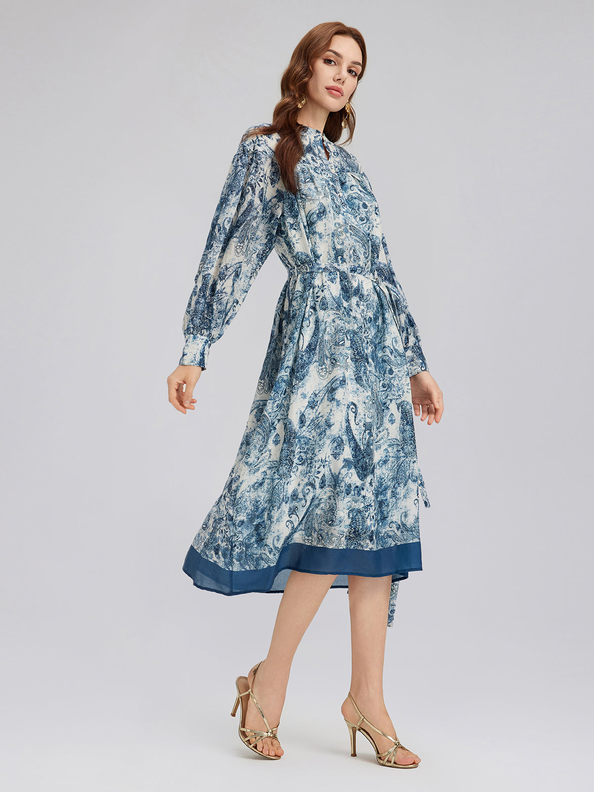 Loose Printed Sun Protection Ramie Dress