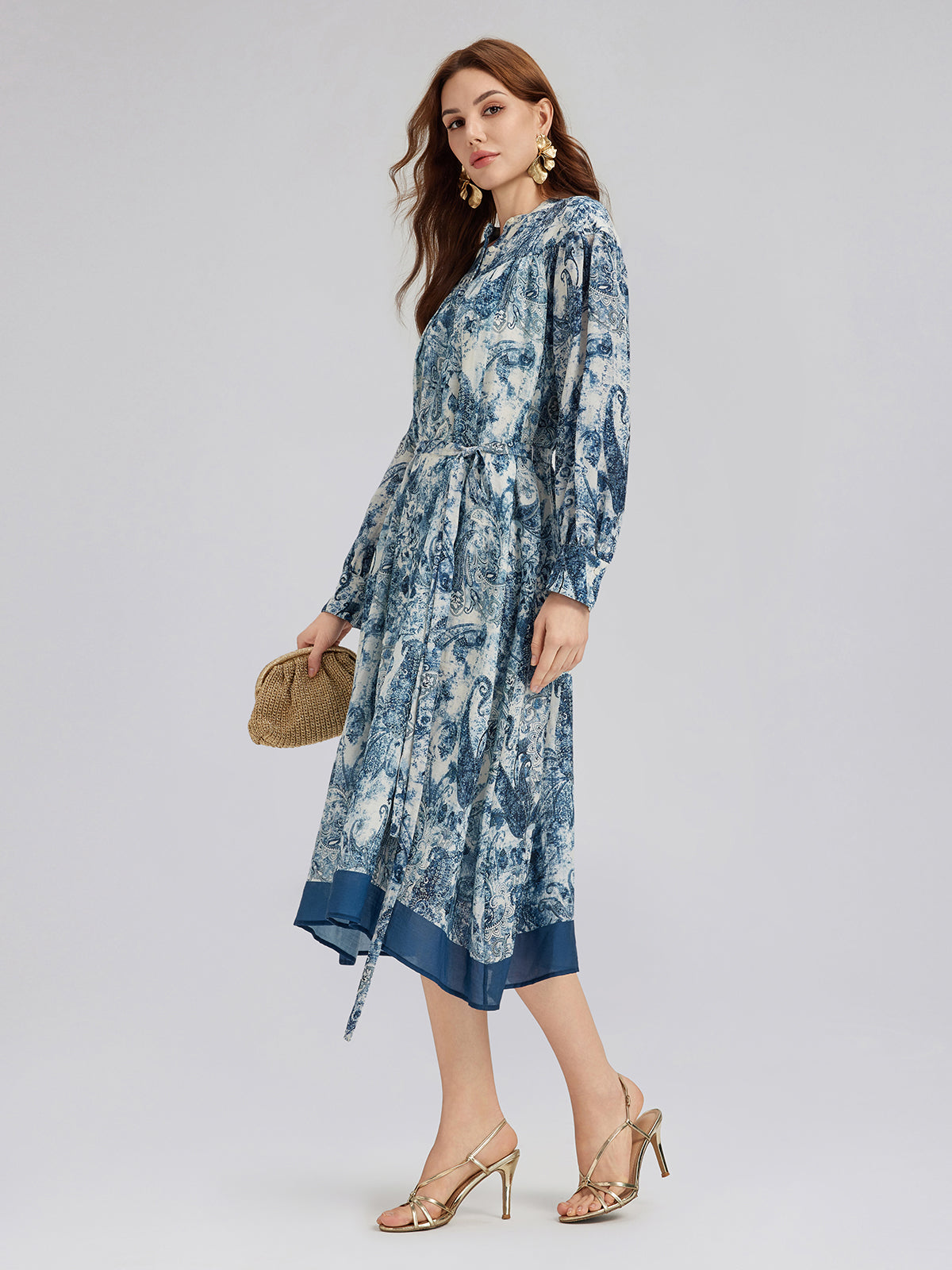Loose Printed Sun Protection Ramie Dress