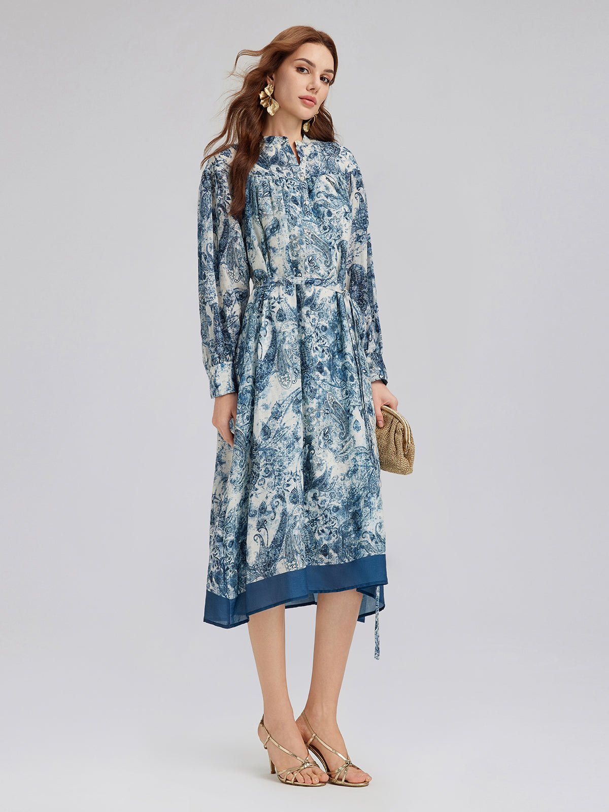 Loose Printed Sun Protection Ramie Dress