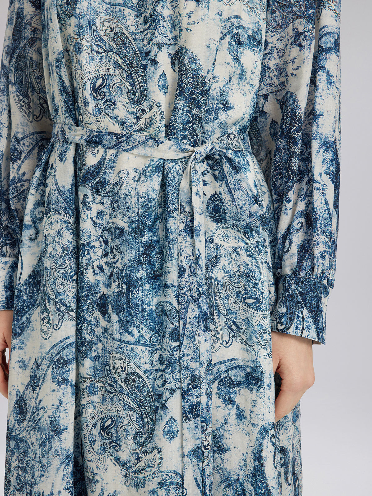Loose Printed Sun Protection Ramie Dress