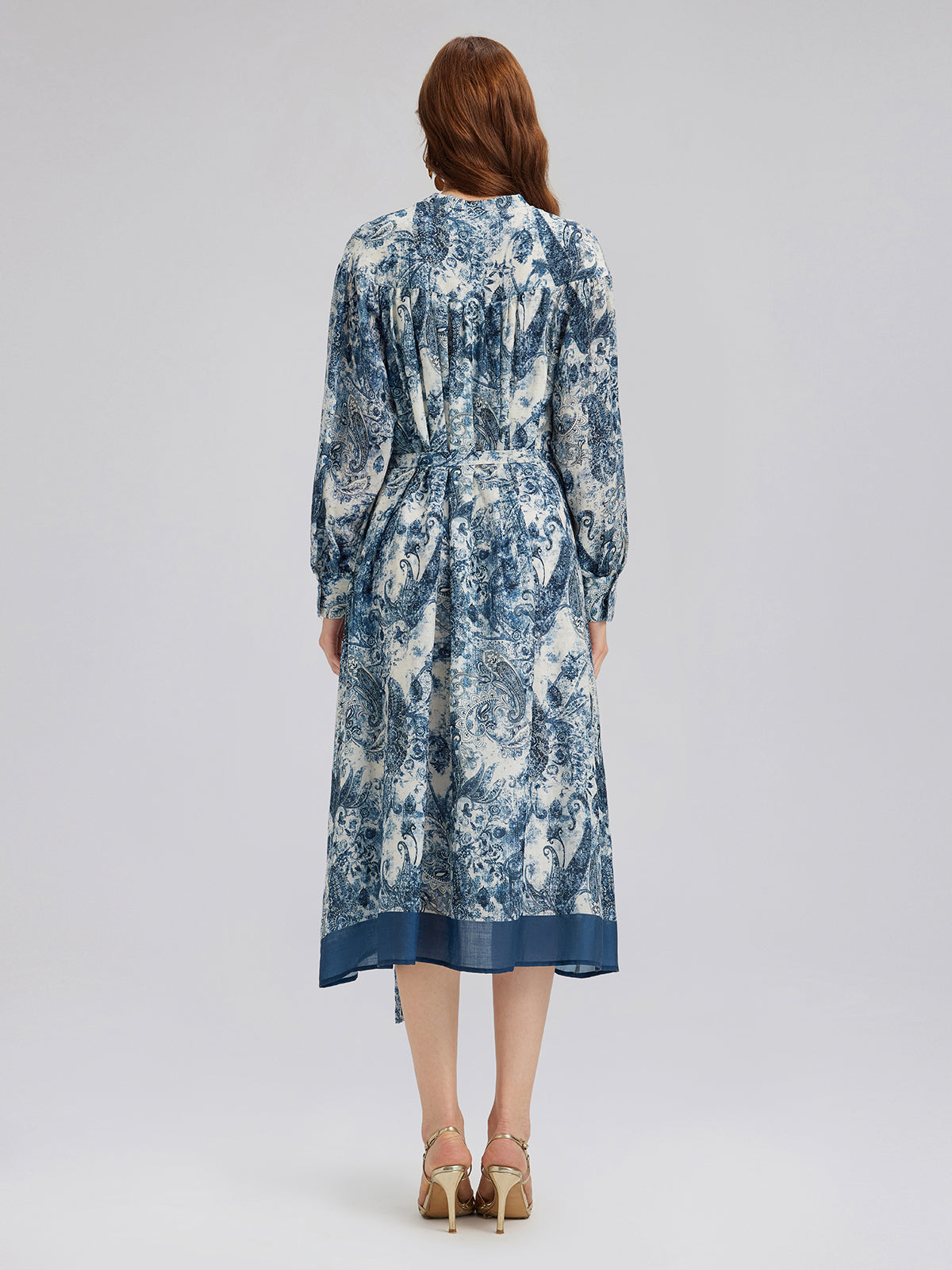 Loose Printed Sun Protection Ramie Dress