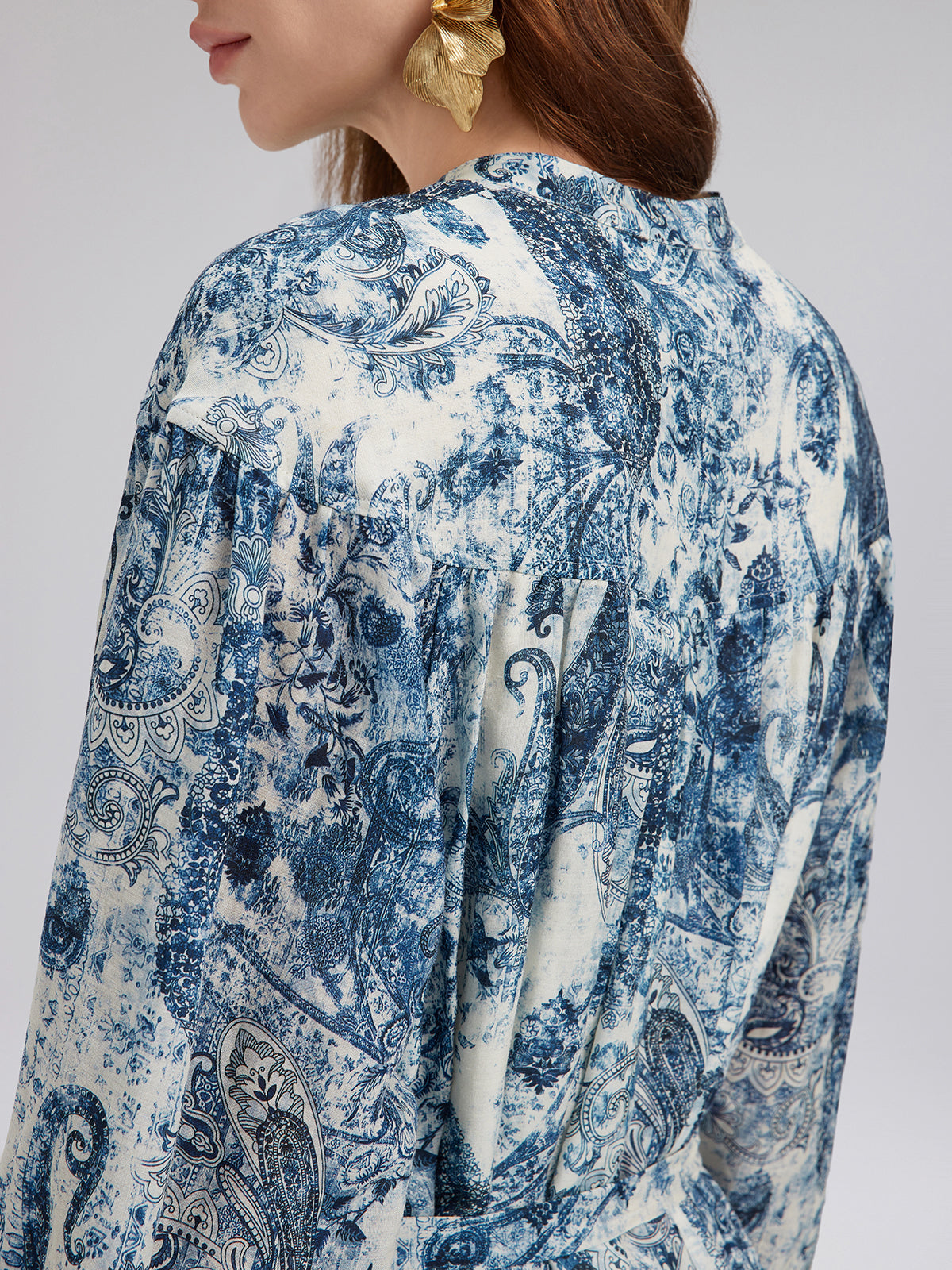 Loose Printed Sun Protection Ramie Dress
