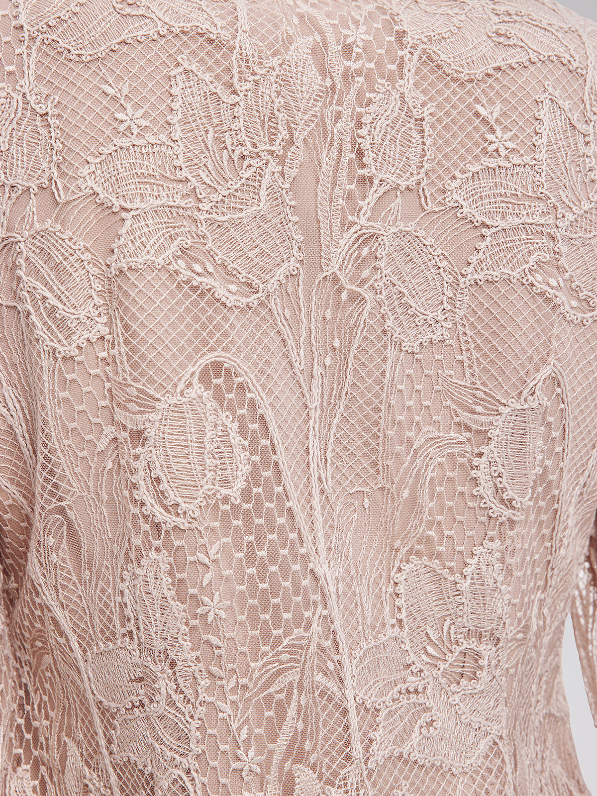 Lace-Collared Floral Embellished Set