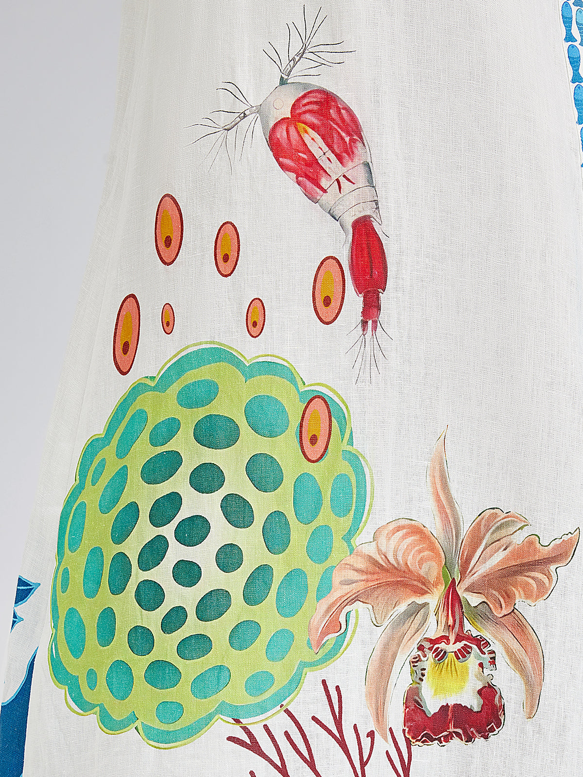 Breathable Natural Linen Printed Dress