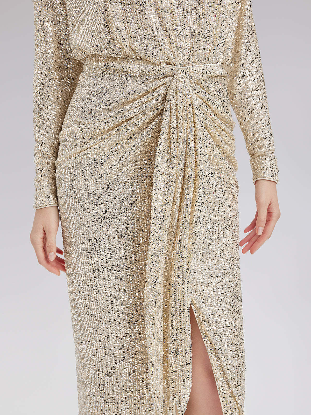 Elegant V-Neck Sequin Dress