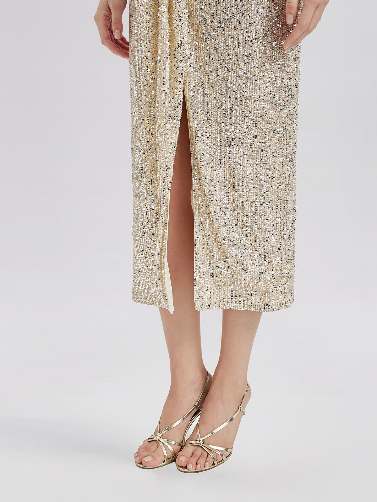 Elegant V-Neck Sequin Dress