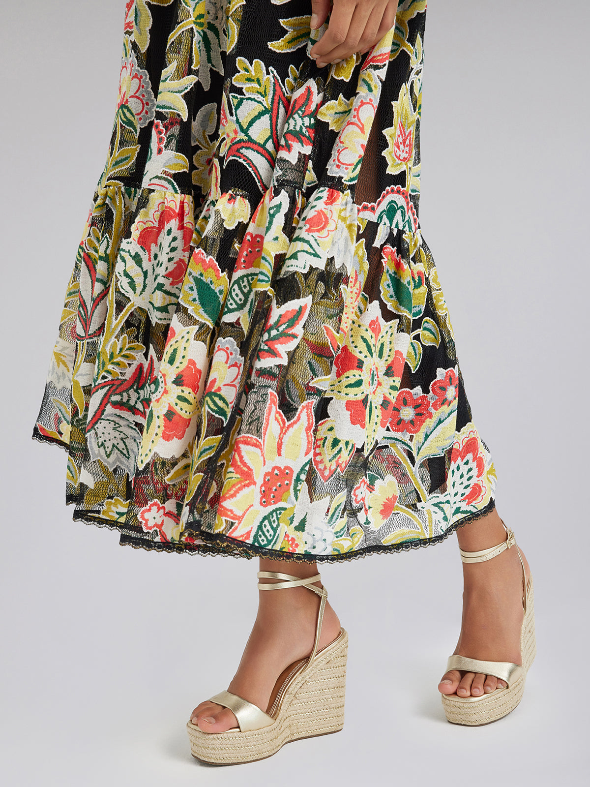 Vacation Lace Jacquard Print Dress