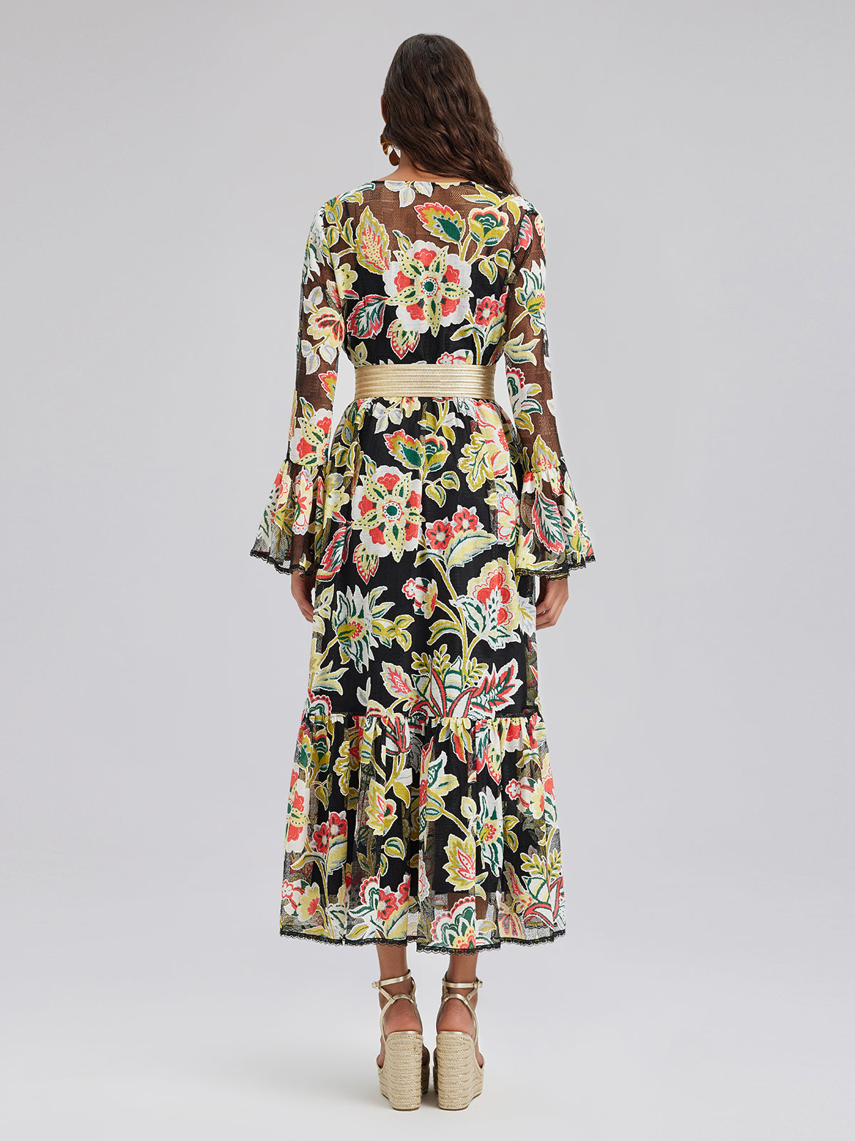 Vacation Lace Jacquard Print Dress