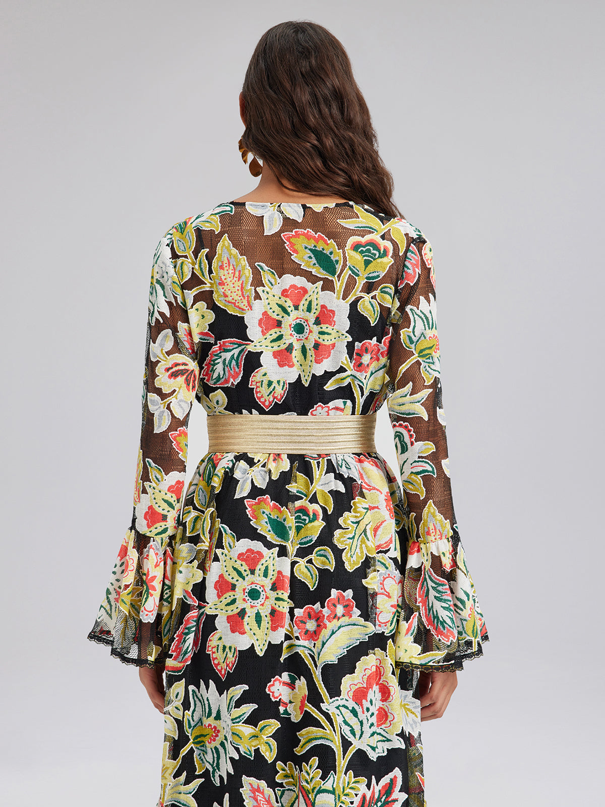Vacation Lace Jacquard Print Dress
