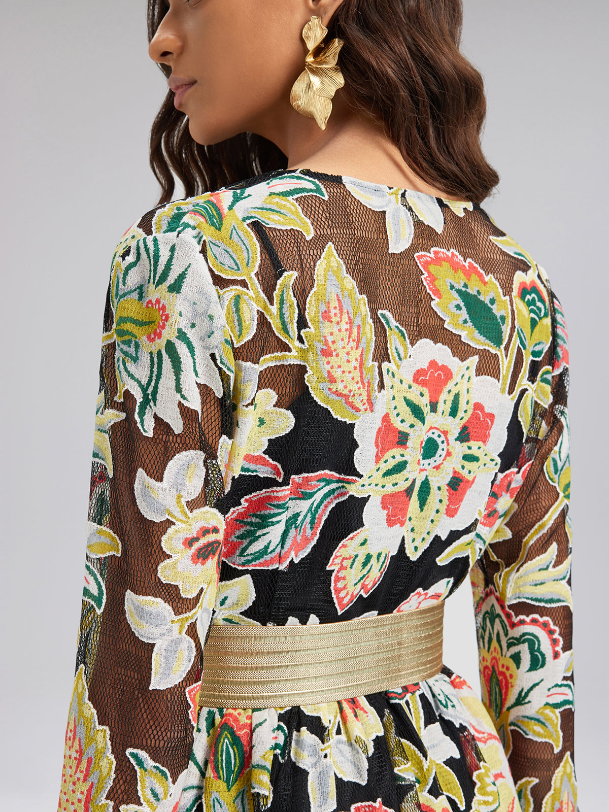 Vacation Lace Jacquard Print Dress