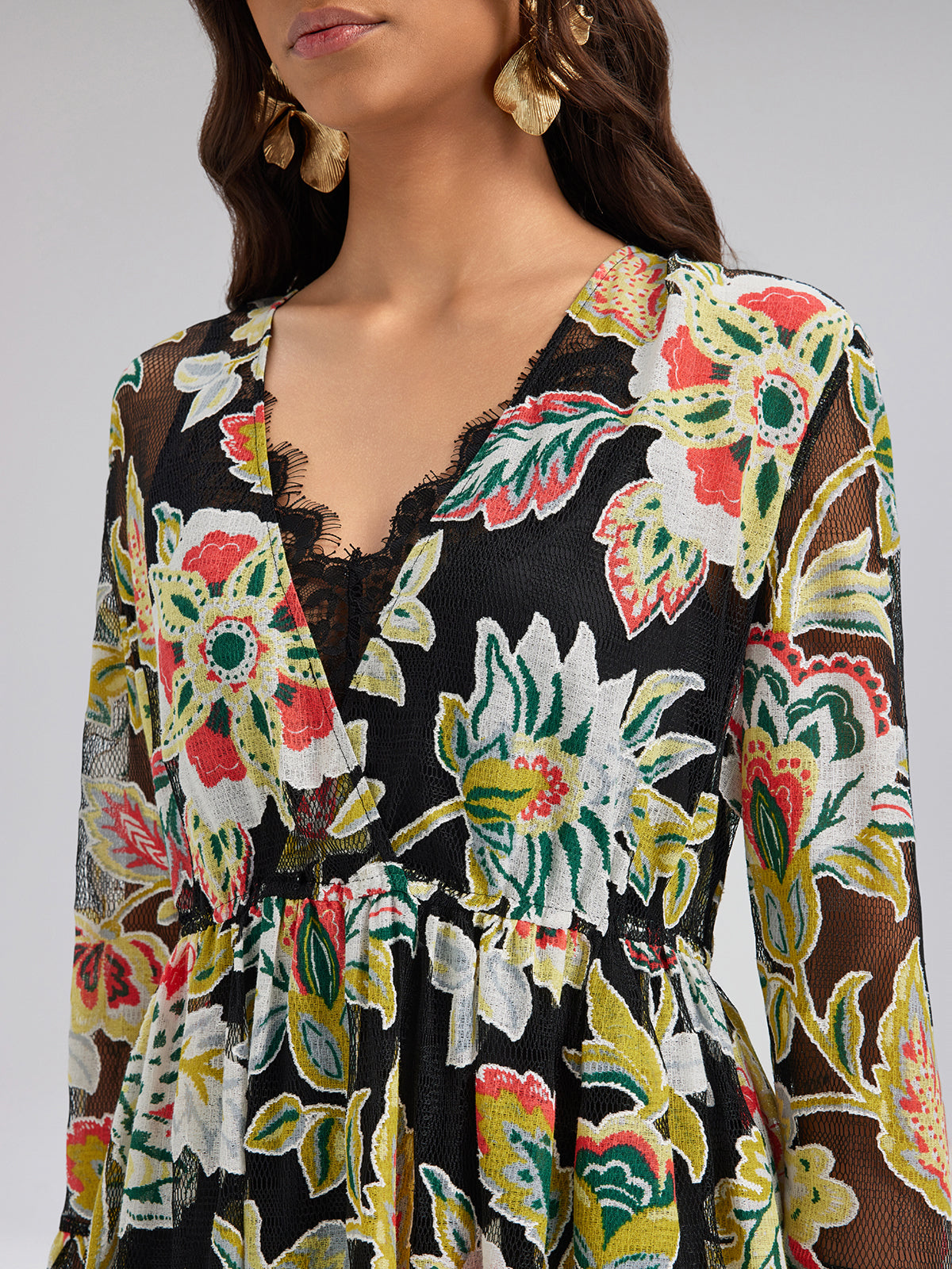 Vacation Lace Jacquard Print Dress