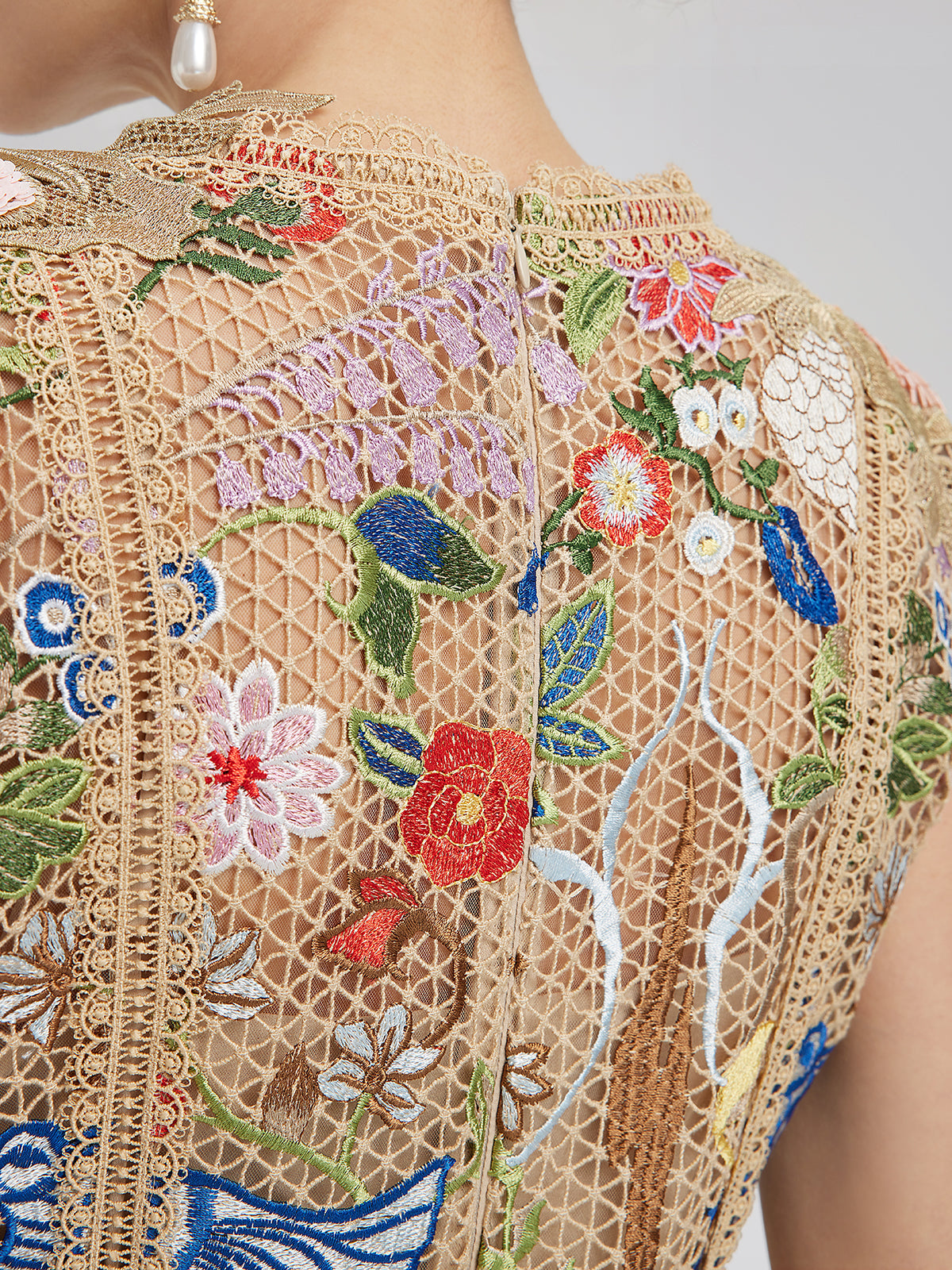 Embroidered Colorful Floral Artistic Dress