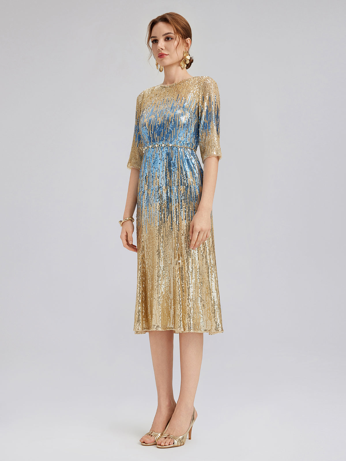 Soft Ombre Stretch Sequin Dress