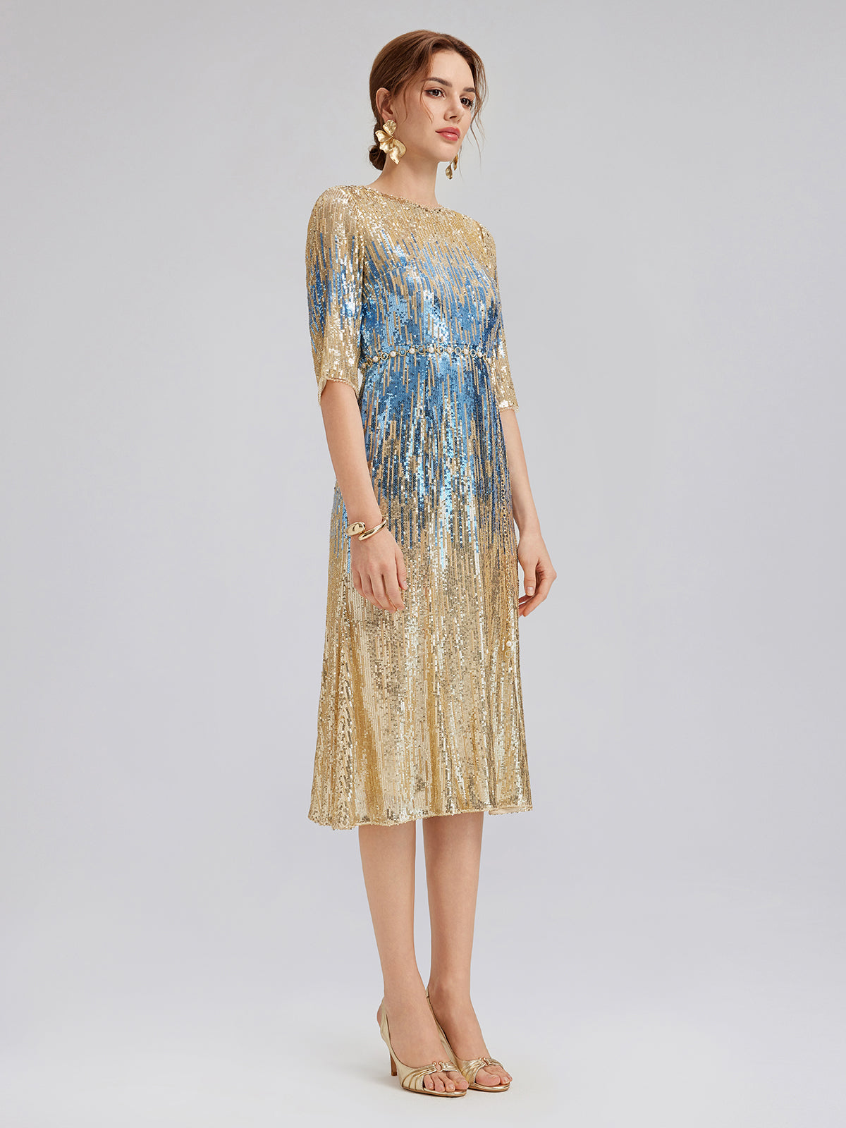 Soft Ombre Stretch Sequin Dress