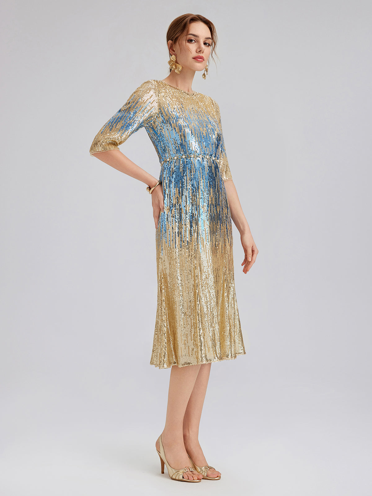 Soft Ombre Stretch Sequin Dress