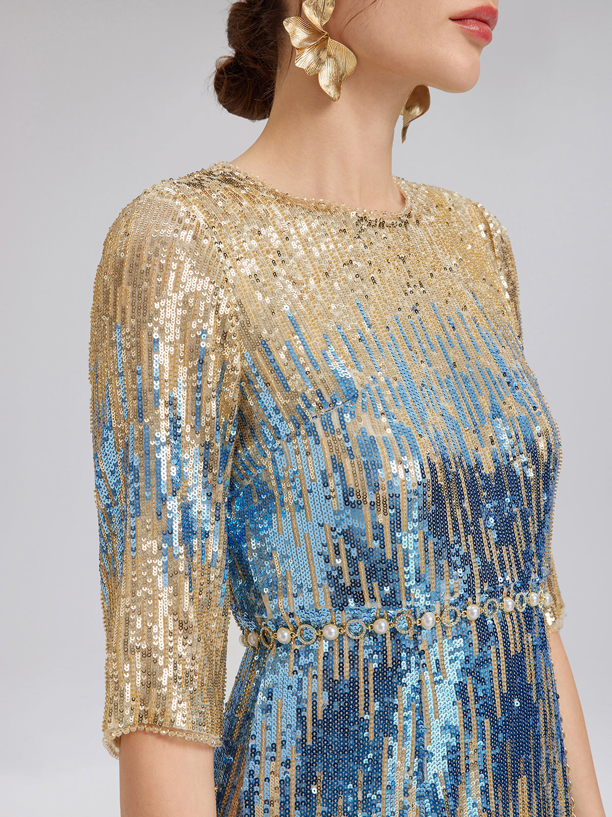 Soft Ombre Stretch Sequin Dress