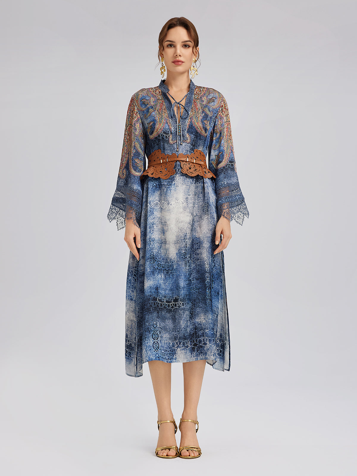 100% Silk Paisley Tie-Dye Dress