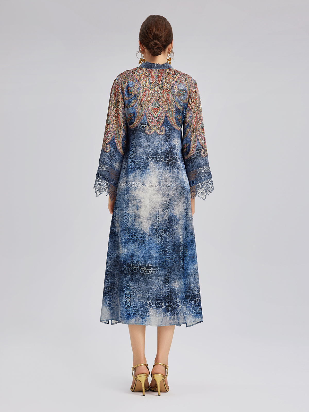 100% Silk Paisley Tie-Dye Dress