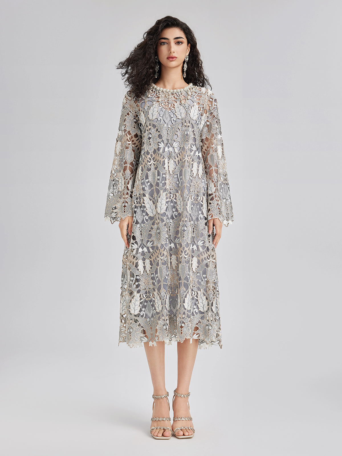 Custom Baroque Relief Embroidered Bead Dress