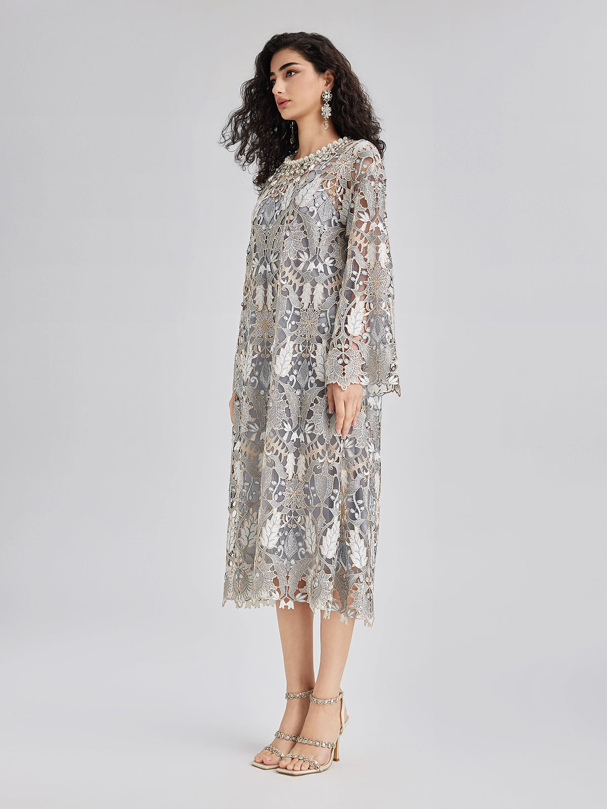 Custom Baroque Relief Embroidered Bead Dress