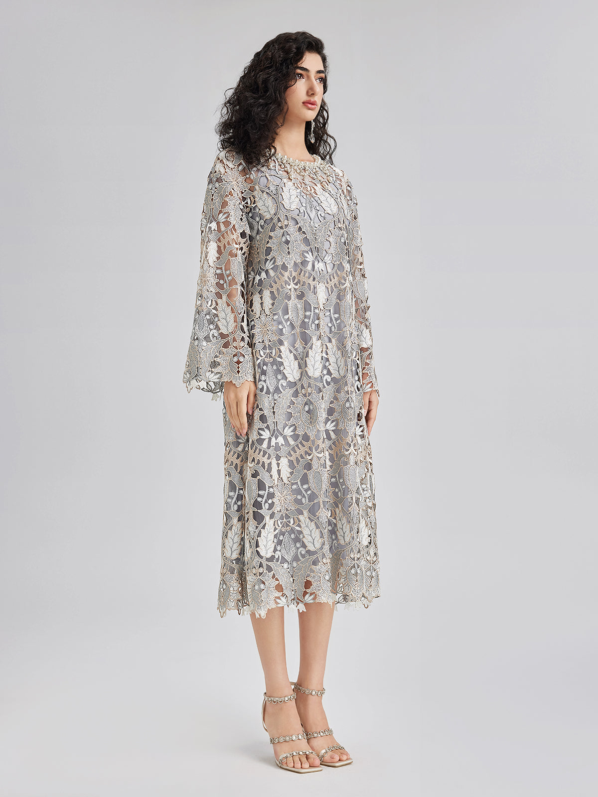Custom Baroque Relief Embroidered Bead Dress