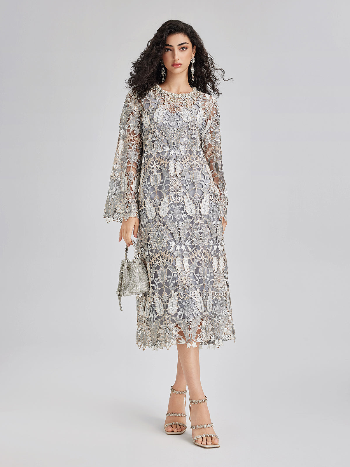 Custom Baroque Relief Embroidered Bead Dress