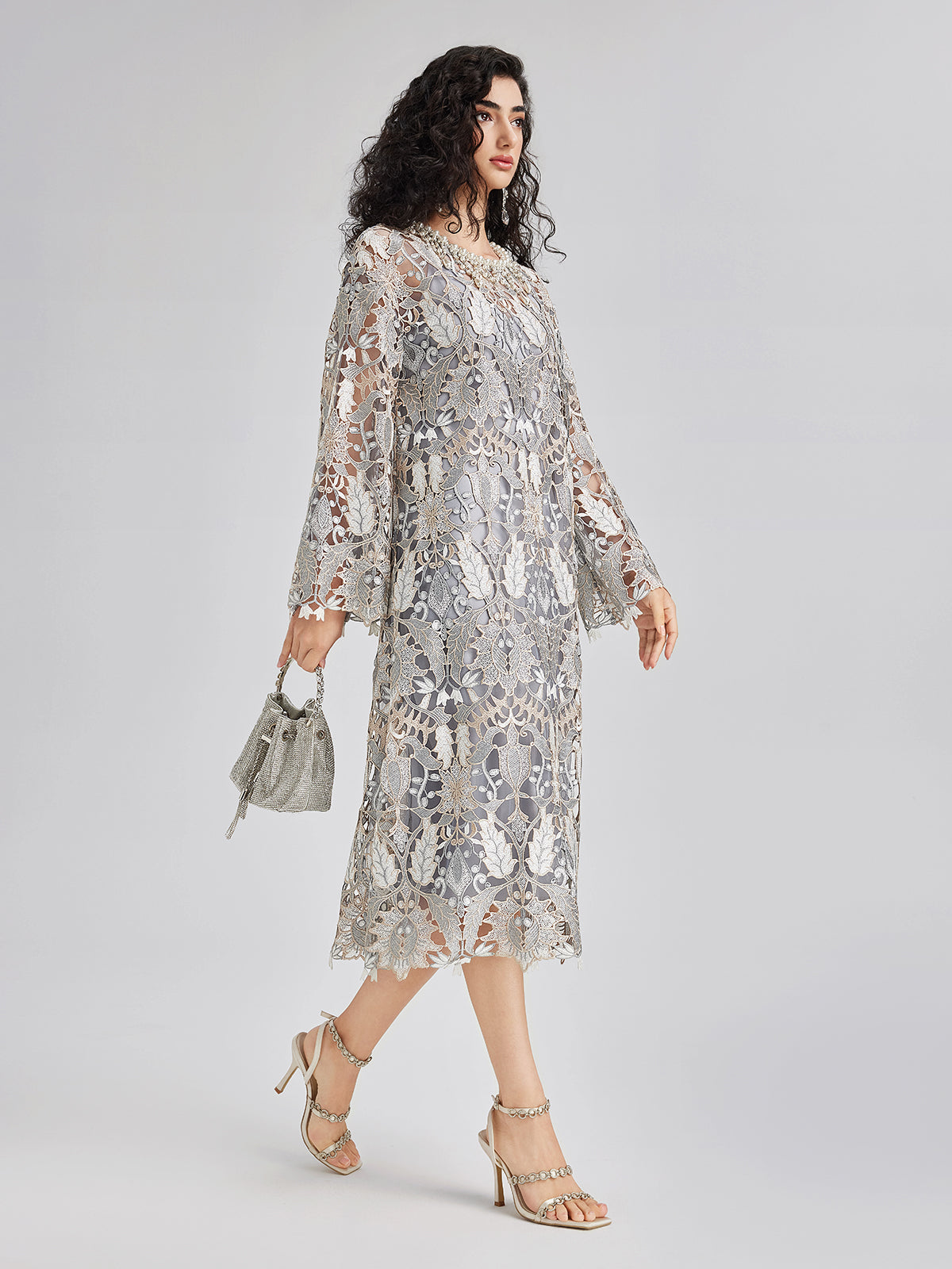 Custom Baroque Relief Embroidered Bead Dress