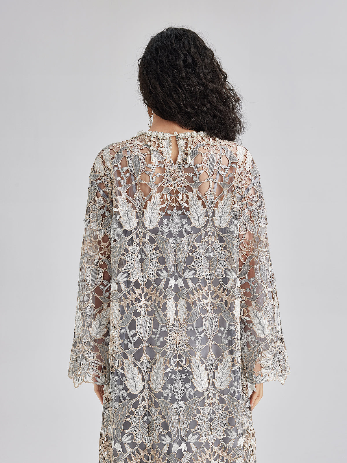 Custom Baroque Relief Embroidered Bead Dress