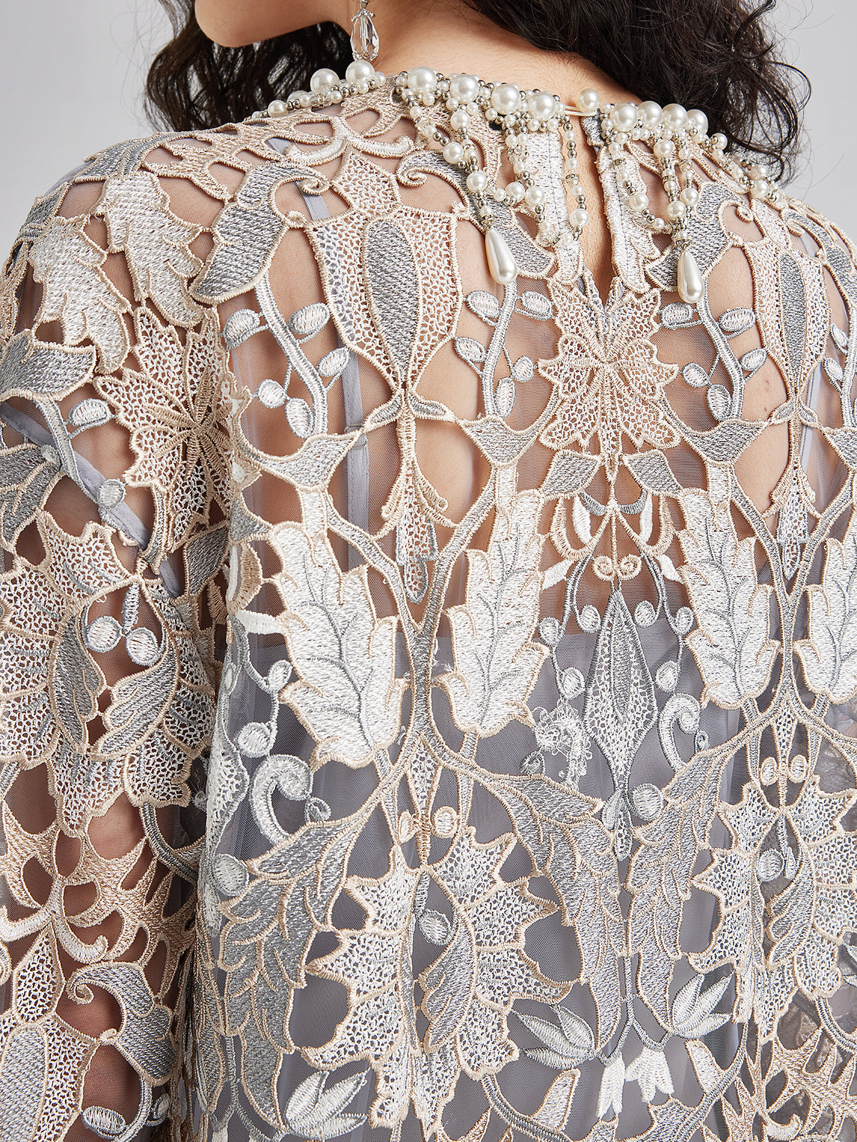 Custom Baroque Relief Embroidered Bead Dress