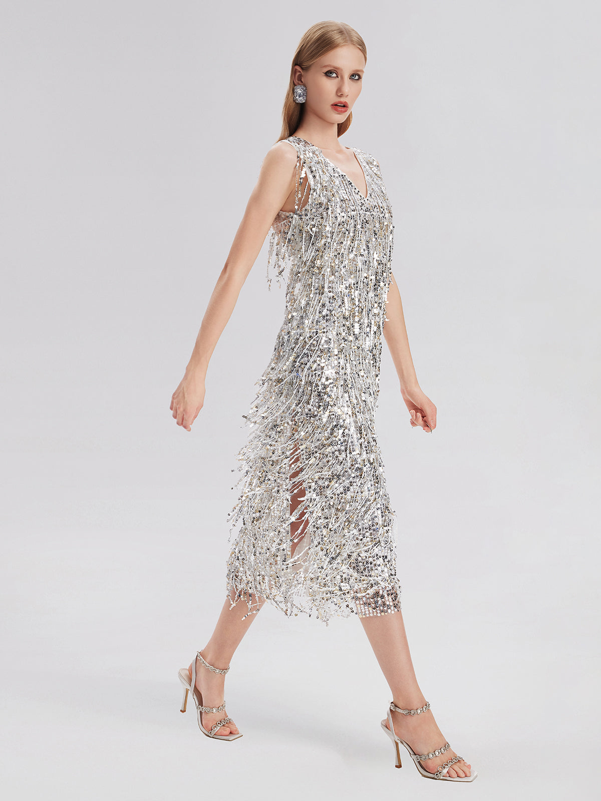 Sparkling Tassel Sequin Dress