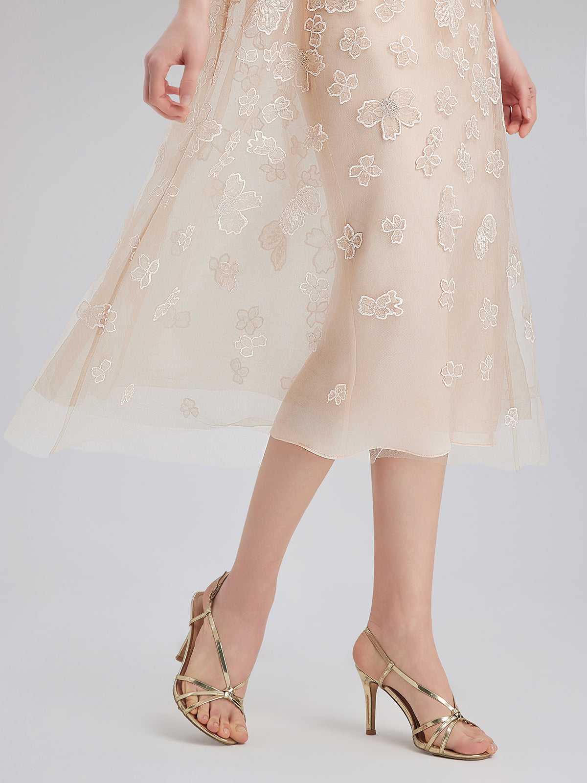 Hand-Beaded Cutwork Embroidery Dress