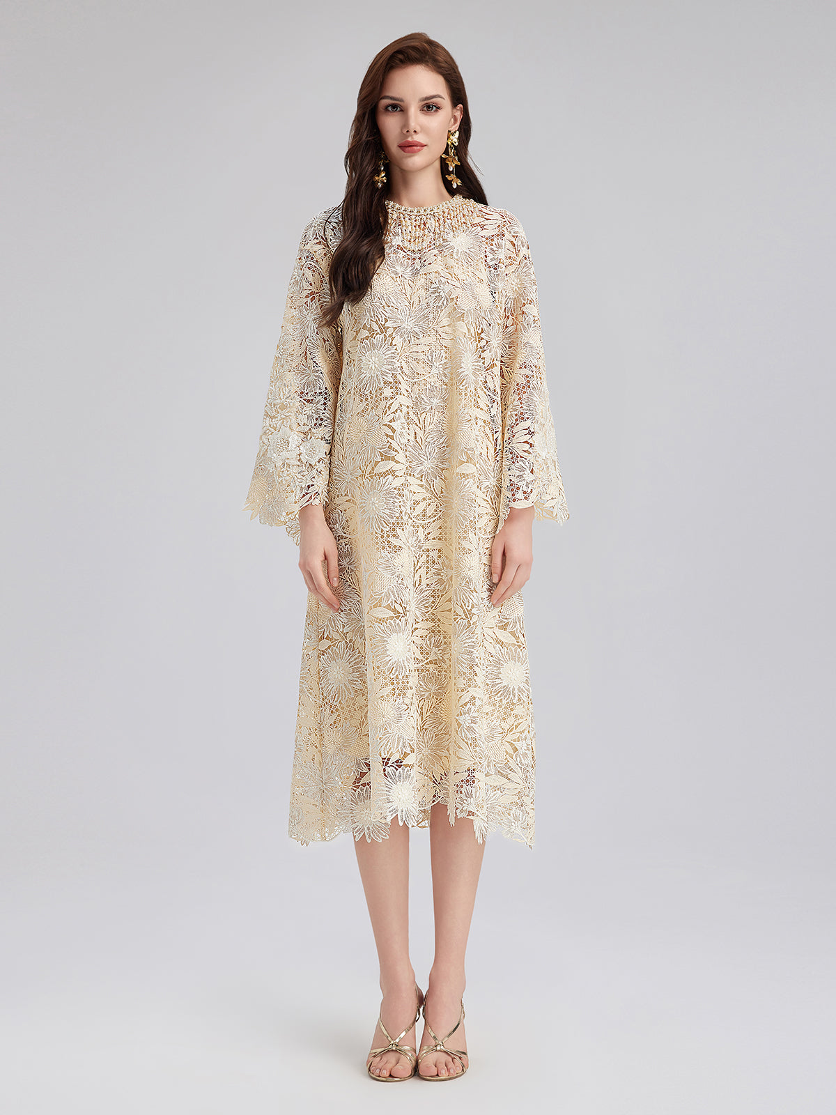 Handcrafted Beaded Tassel A-Line Dress