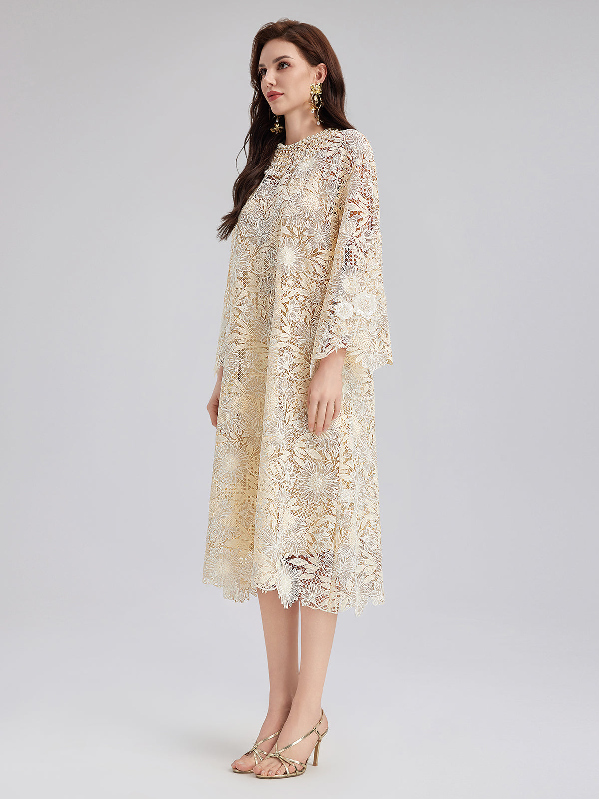 Handcrafted Beaded Tassel A-Line Dress