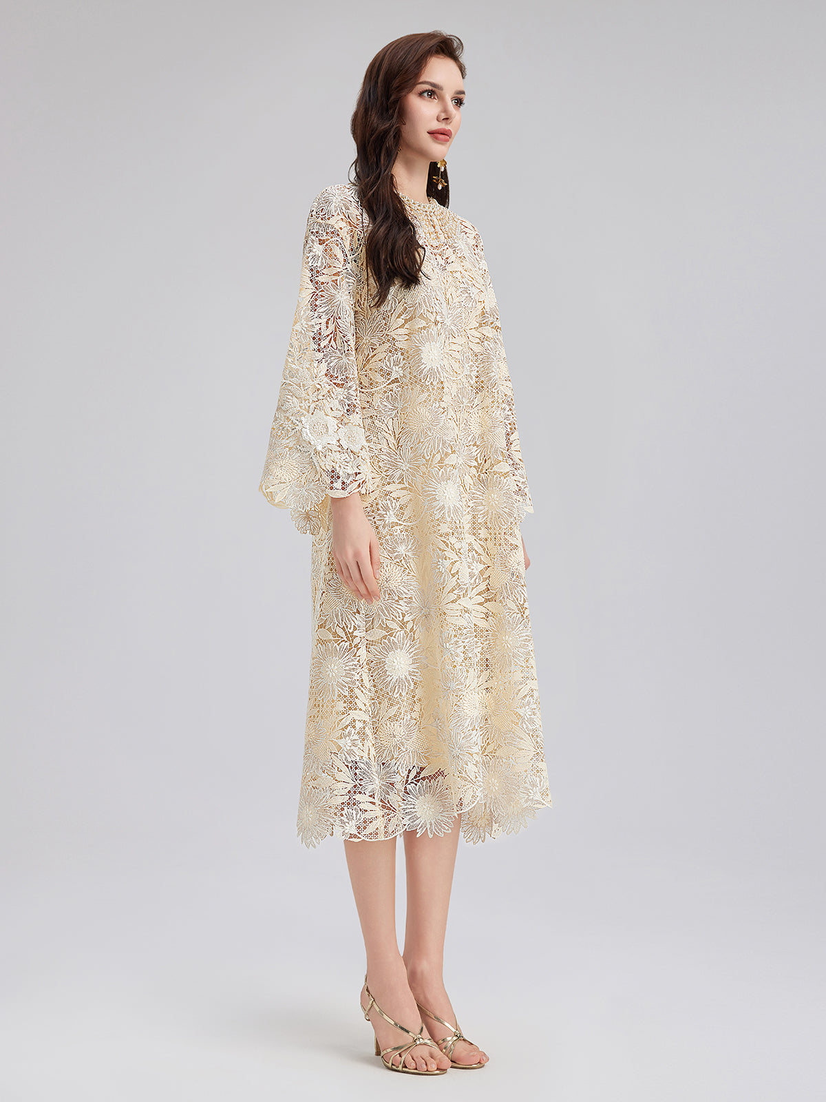 Handcrafted Beaded Tassel A-Line Dress