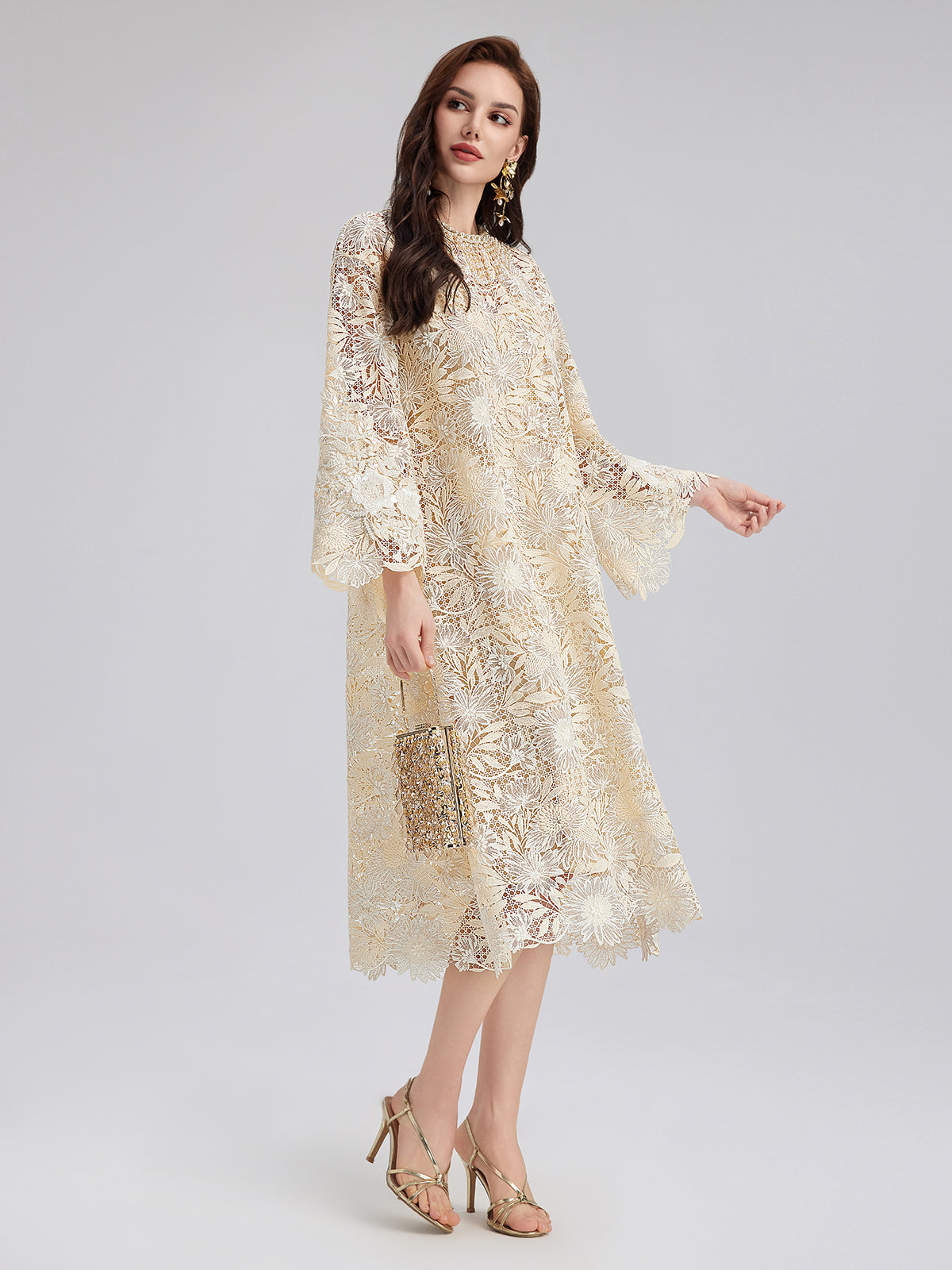 Handcrafted Beaded Tassel A-Line Dress