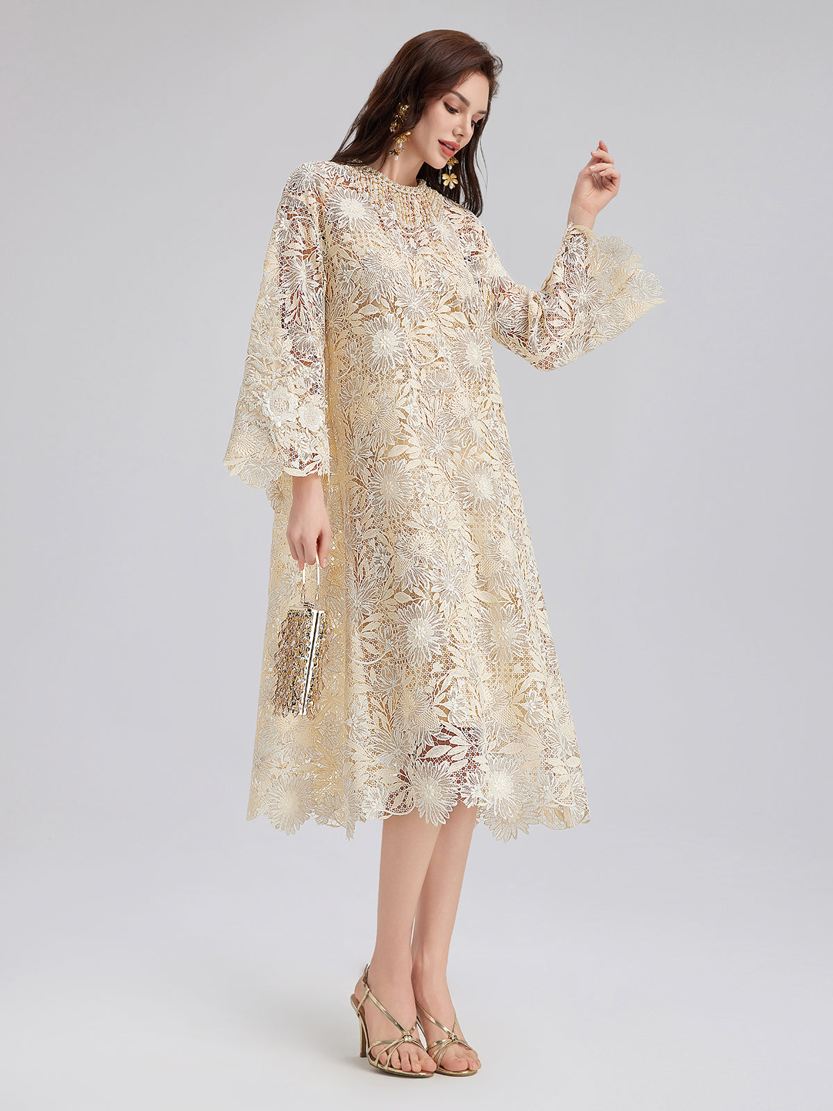Handcrafted Beaded Tassel A-Line Dress