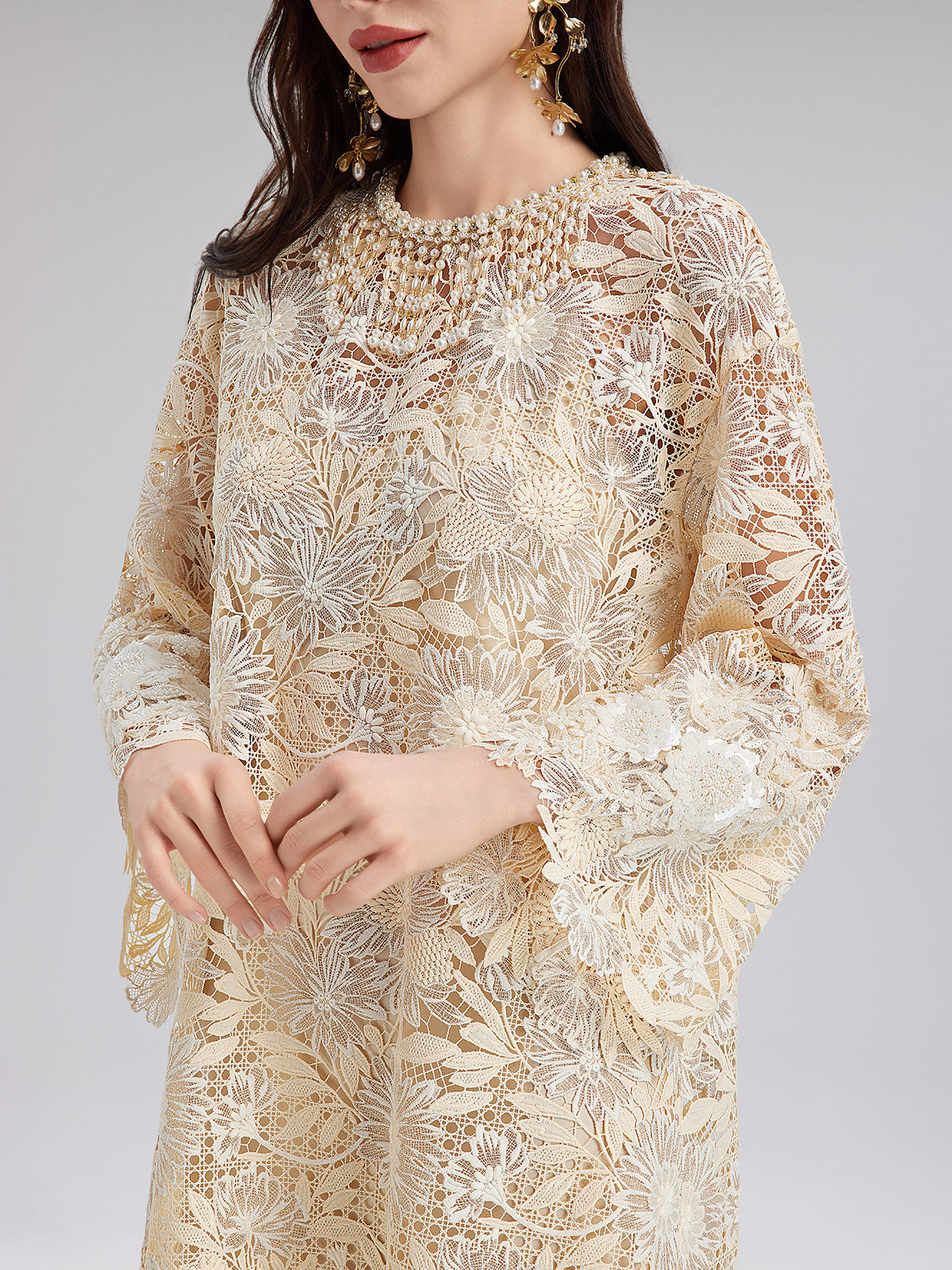 Handcrafted Beaded Tassel A-Line Dress