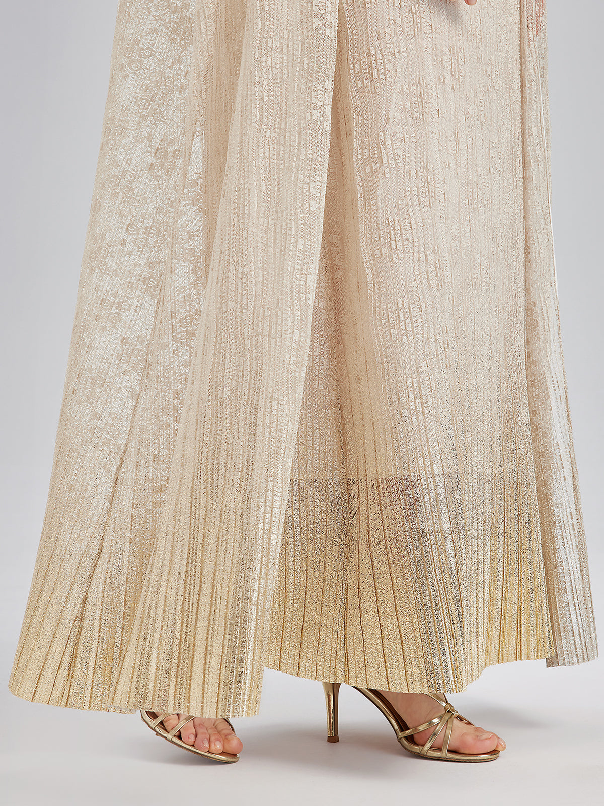 Gold Lace Dress & Cape Gown