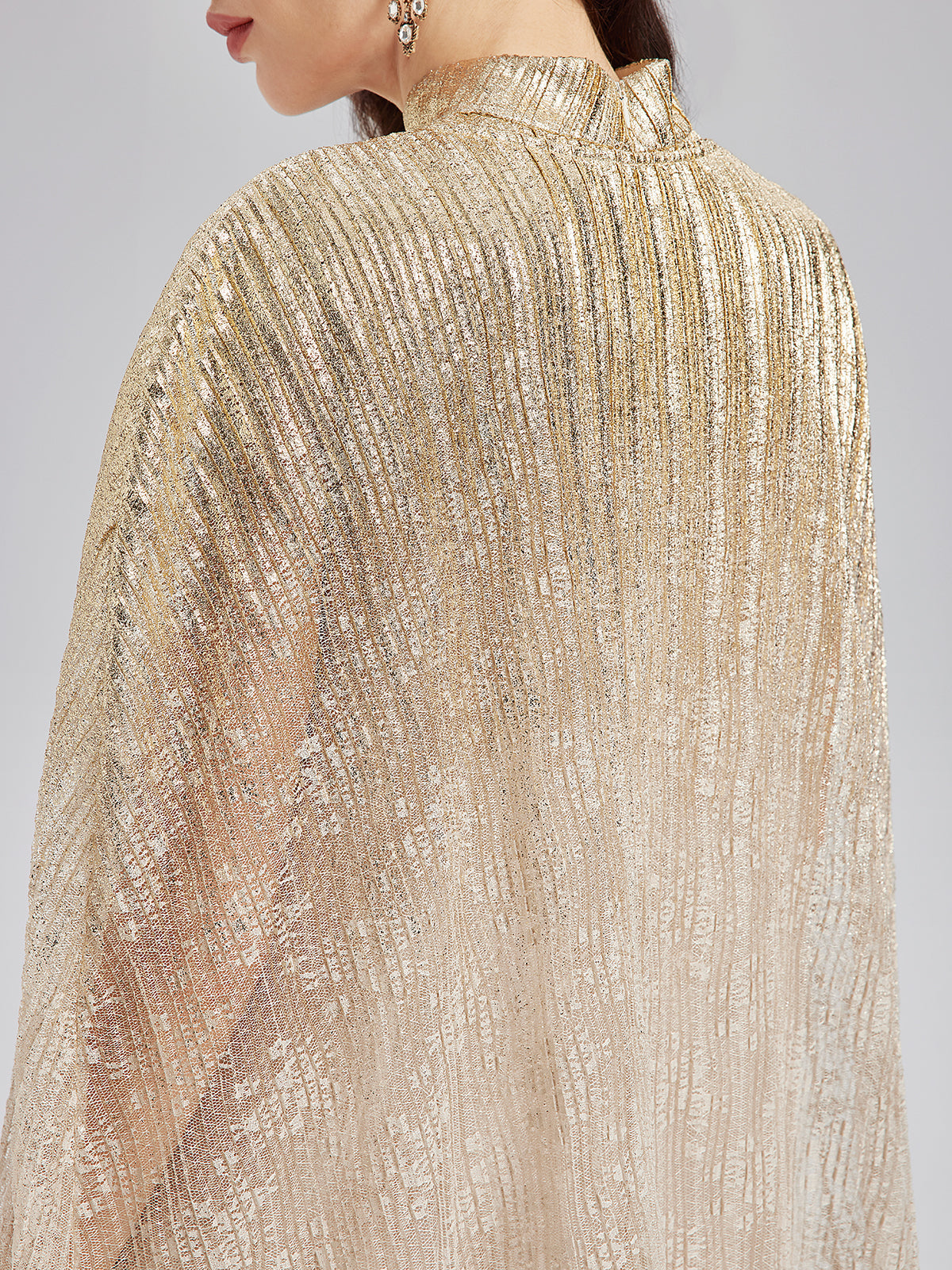 Gold Lace Dress & Cape Gown