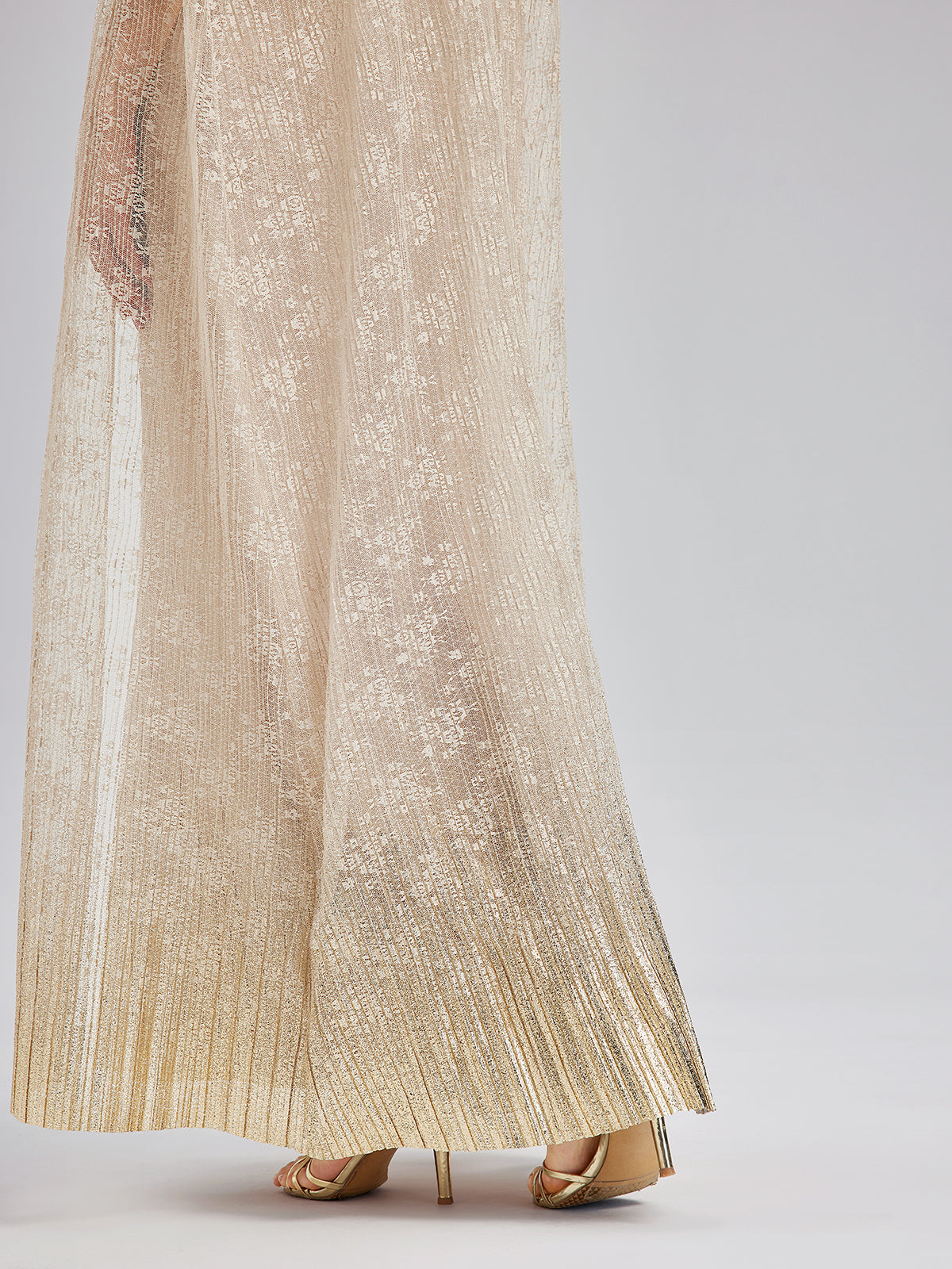 Gold Lace Dress & Cape Gown
