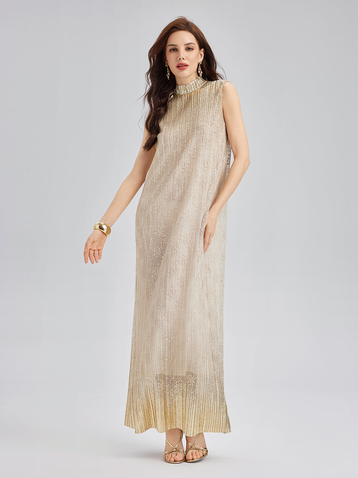 Gold Lace Dress & Cape Gown